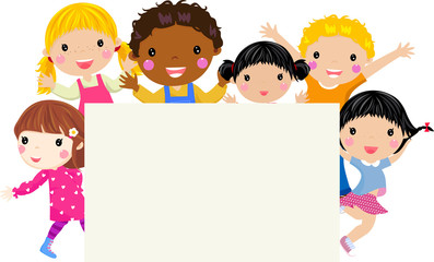 Cute cartoon kids frame