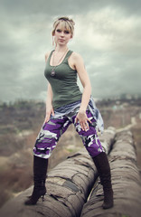 image of a beautiful young girl in uniform