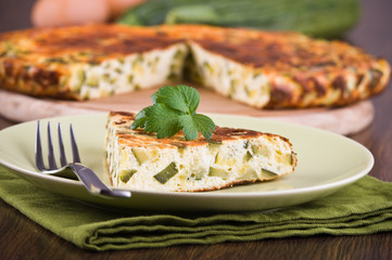 Italian omelette with zucchini.