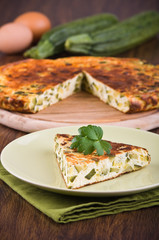 Italian omelette with zucchini.
