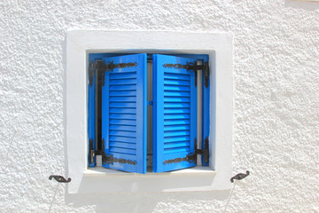 Traditional window in Santorini