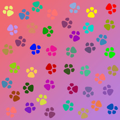 dog paw prints pattern seamless