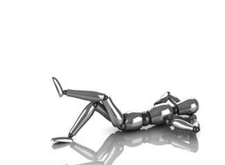 Gliederpuppe Silber - Liegend 5