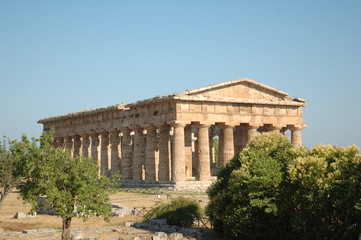 veduta angolare del tempio di nettuno