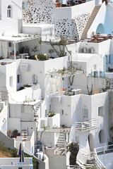 Naklejka premium Classical Greek architecture of the streets in Oia