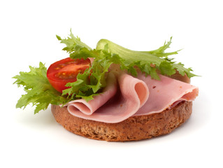 healthy sandwich with vegetable and smoked ham