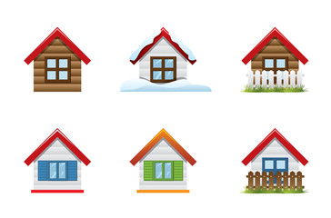 Set of 6 house icon