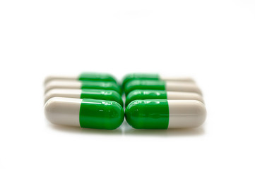 medical capsules isolated on white background