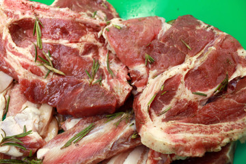 raw steaks