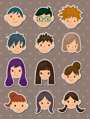 young poeple face stickers