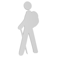 Wanderer, neutralgrau, 3D