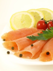 Salmon appetizer, closeup