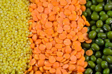 Miglio, lenticchie rosse e fagioli azuchi
