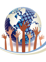 Digital hands vector design.