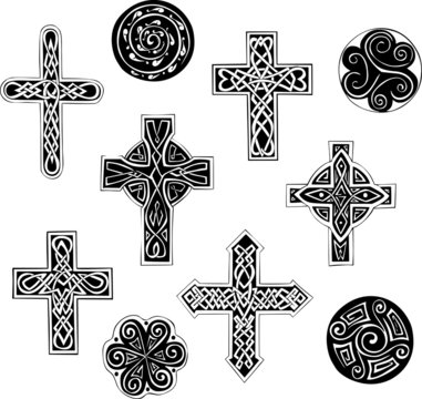 Celtic Knot Crosses And Cpirals