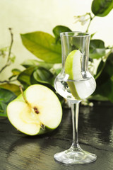 green apple grappa glass