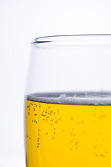 Glass with beer closeup