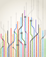 Abstract color metro scheme background - obrazy, fototapety, plakaty