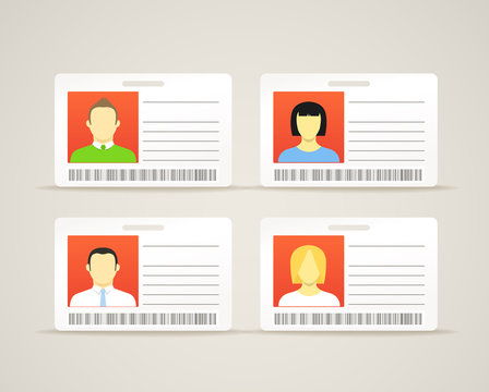 Collection of an id cards with the cute persons