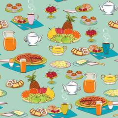 Background with food for breakfast