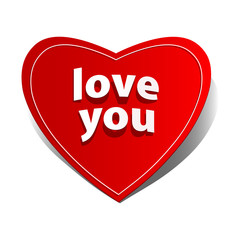 heart valentine label.