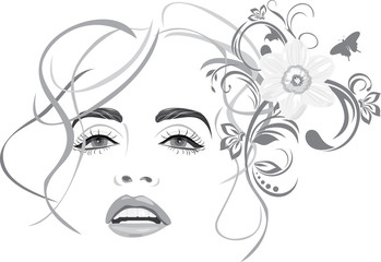 Portrait of beautiful woman. Fashion hairstyle