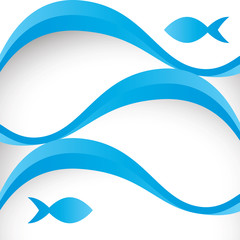 vector abstract background with fish