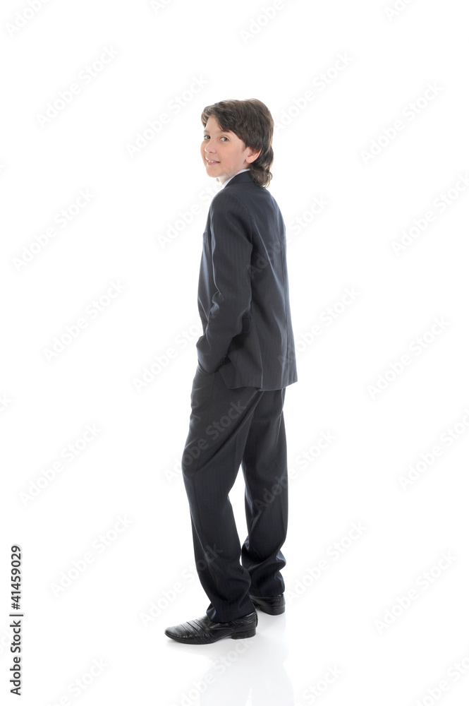 Wall mural portrait of a boy businessman in a business suit