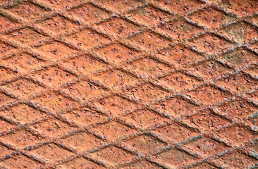 Rusty metal grid background