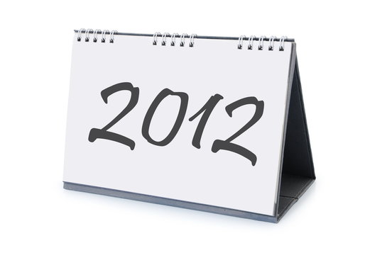 desk calendar 2012 isolated on white background