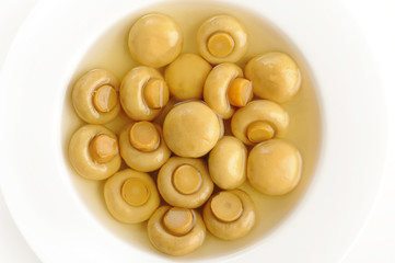 whole champignon mushrooms in brine