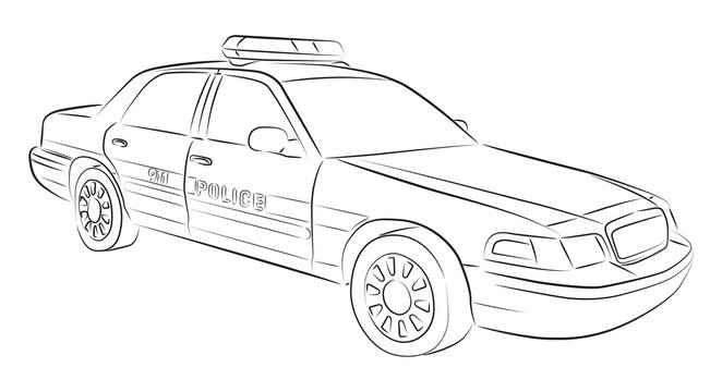 Drawing of police car