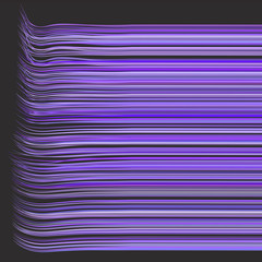3d render multiple wavy hair lines in different purple