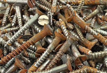 old rusted screws