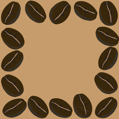 frame coffee beans, vector