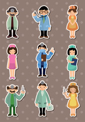 cartoon doctor and nurse  stickers
