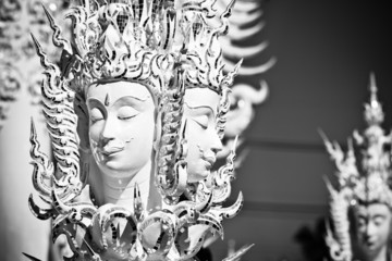 Mythological head in Wat Rong Khun
