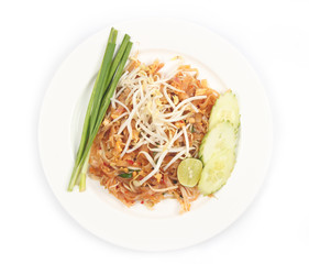 Pad Thai on white background