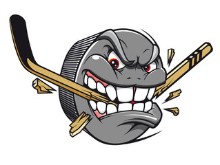 Obraz premium Hockey puck mascot