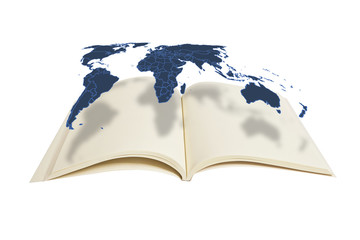 World map  on the book