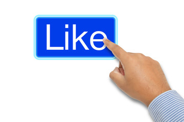 Hand pushing like button