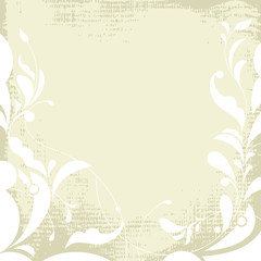 Grunge background with ornamental leaves.