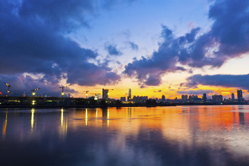 Fototapeta premium Hong Kong skyline at sunset