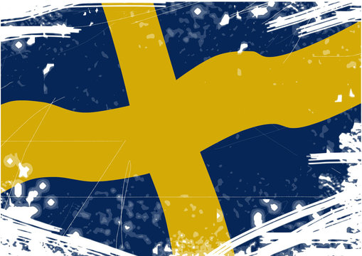 Flag of Sweden with scratches