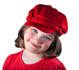 Young girl with a red hat