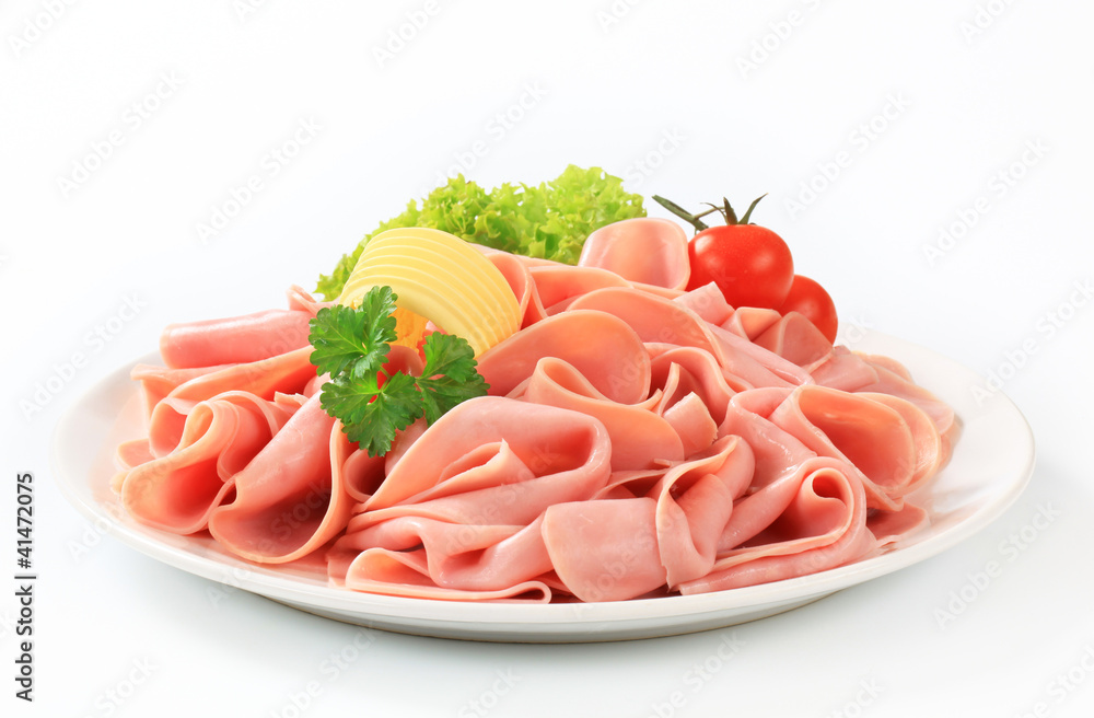 Poster Thinly sliced ham