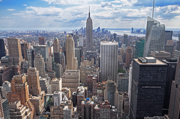 Fototapeta na wymiar Widok z lotu ptaka nad Nowym Jorku