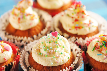 Cupcakes with whipped cream