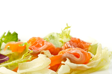 salad with salted salmon