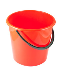 Red plastic bucket